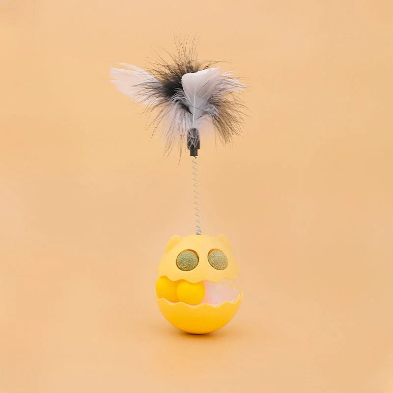 Cats Feather Toy Rotate Cat Tumbler Teaser