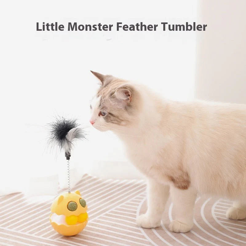 Cats Feather Toy Rotate Cat Tumbler Teaser