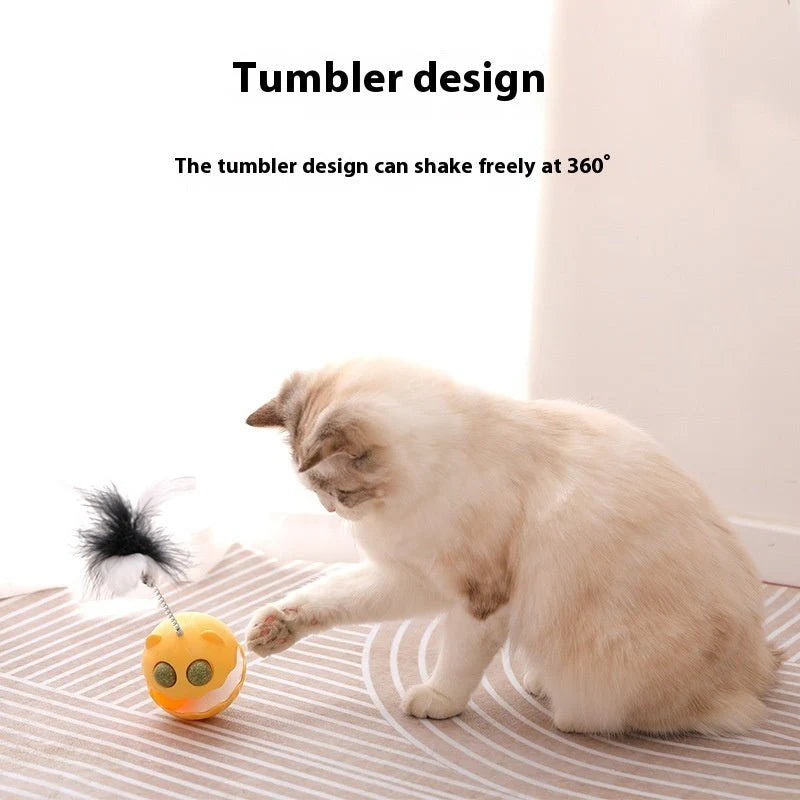 Cats Feather Toy Rotate Cat Tumbler Teaser